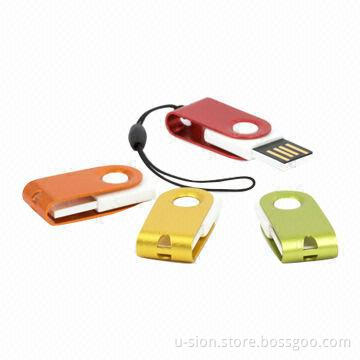 OEM Noble Slim Metal Colorful Swivel Fancy Mini USB 2.0 Product with Key-chain